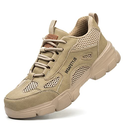 Dajingkj Arbeitsschuhe Herren Sommer Damen Sicherheitsschuhe mit Stahlkappe Turnschuhe Leicht Atmungsaktiv Mesh Schlagfeste und Durchtrittsichere Stahlkappenschuhe von Dajingkj