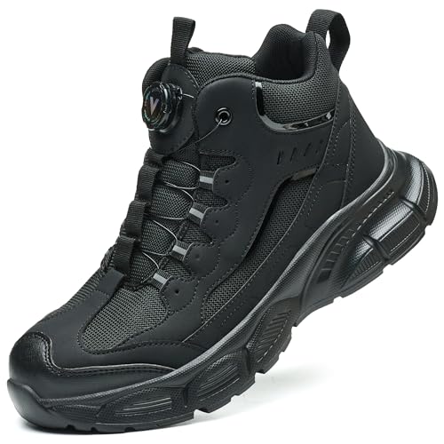 Dajingkj Arbeitsschuhe Sicherheitsschuhe Herren Trends Druckknopf Leicht Sneaker mit Stahlkappe High-top Boots Anti-Smashing und Anti-Puncture Safety Shoes von Dajingkj