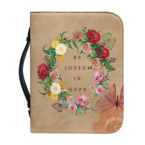 Dajingkj Bibelhülle Damen Bible Covers Mit Reißverschluss für Frauen Blumen Leder Bibelhülle XL Groß Bibeltasche Bibel Buchumschlag Tasche Bibel Buch Kirche Henkeltaschen von Dajingkj