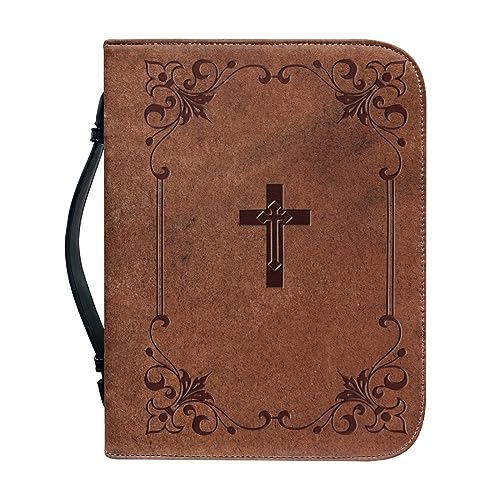 Dajingkj Bibelhülle Damen Herren Bible Covers Mit Reißverschluss für Frauen Personalisierte Leder Bibelhülle XL Groß Bibeltasche Bibel Buchumschlag Tasche Bibel Buch Kirche Henkeltaschen von Dajingkj