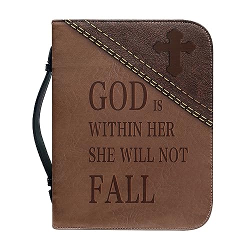 Dajingkj Bibelhülle Damen Herren Bible Covers Mit Reißverschluss für Frauen Personalisierte Leder Bibelhülle XXL Groß Bibeltasche Bibel Buchumschlag Tasche Bibel Buch Kirche Henkeltaschen von Dajingkj