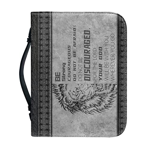 Dajingkj Bibelhülle Herren Damen Bible Covers Mit Reißverschluss Personalisierte Leder Bibelhülle XL Groß Bibeltasche Bibel Buchumschlag Tasche Bibel Buch Kirche Henkeltaschen von Dajingkj