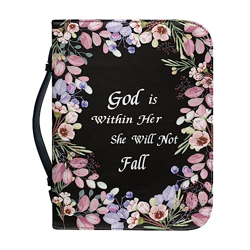 Dajingkj Bibelhülle Mit Reißverschluss Damen Bible Covers für Mädchen Blumen Leder Bibelhülle Klein Bibeltasche Bibel Buchumschlag Tasche Bibel Buch Kirche Henkeltaschen von Dajingkj