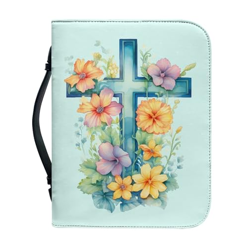 Dajingkj Bibelhülle Mit Reißverschluss Herren Damen PU Leder Bibelhülle XL Groß Bibeltasche Bibel Buchumschlag Tasche Bibel Buch Kirche Henkeltaschen von Dajingkj