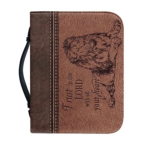 Dajingkj Bibelhülle Mit Reißverschluss Herren Damen PU Leder Klein Bibelhülle L Bibeltasche Bibel Buchumschlag Tasche Bibel Buch Kirche Henkeltaschen von Dajingkj