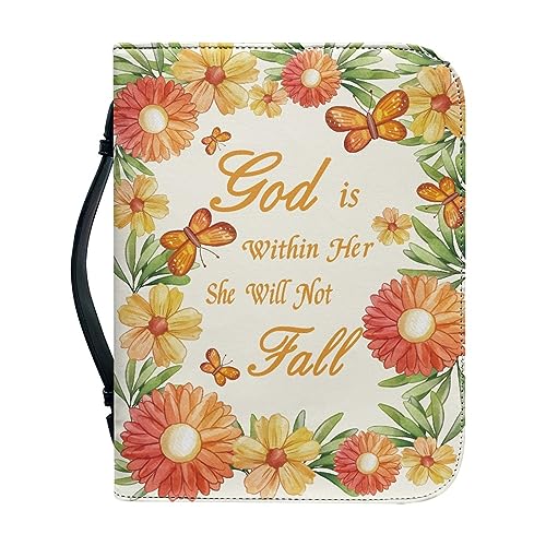 Dajingkj Bibelhülle Mit Reißverschluss Herren Damen PU Leder Klein Bibelhülle Small Bibeltasche Bibel Buchumschlag Tasche Bibel Buch Kirche Henkeltaschen von Dajingkj