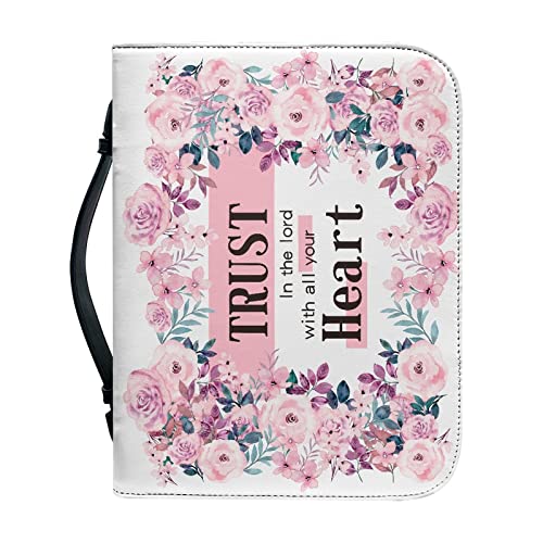 Dajingkj Bibelhülle Mit Reißverschluss Leder Bibelhülle Rosa Klein Personalisiert Bibeltasche Bibel Buchumschlag Damen Tasche Bibel Buch Kirche Henkeltaschen von Dajingkj