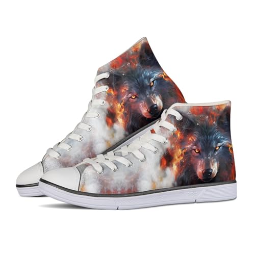 Dajingkj Canvas Sneaker Damen Bunt High Top Segeltuchschuhe Fitness Laufschuhe Turnschuhe Mädchen Freizeit Schnürsenkel Sportschuhe Schuhe von Dajingkj