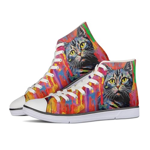Dajingkj Canvas Sneaker Damen Bunt High Top Segeltuchschuhe Fitness Laufschuhe Turnschuhe Mädchen Freizeit Schnürsenkel Sportschuhe Schuhe von Dajingkj