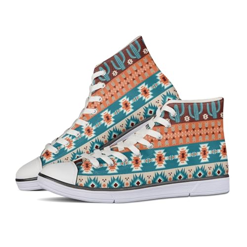 Dajingkj Canvas Sneaker Damen Bunt Segeltuchschuhe Teens Mädchen High Top Flache Schuhe Fitness Laufschuhe Turnschuh Freizeit Schnürsenkel Sportschuhe von Dajingkj