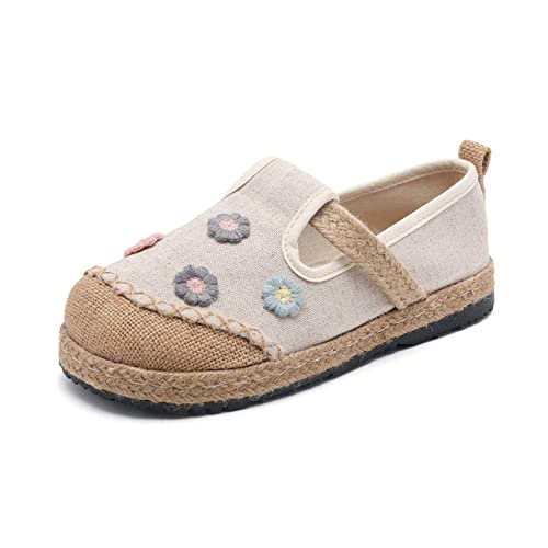 Dajingkj Espadrilles für Damen Slip on Flache Loafer Gestickte Schuhe für zu Hause Jugend Mädchen Retro Casual Jeden Tag Wandern Schuhe von Dajingkj