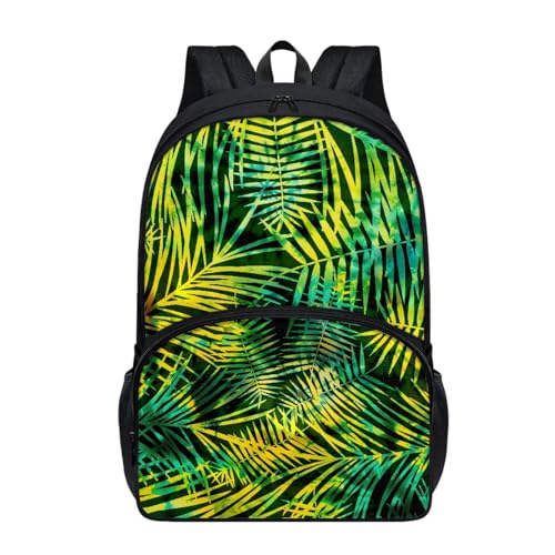 Dajingkj Grüne Blätter Schulranzen Mädchen ab 1. Klasse 17 Inch Groß Niedlich Daypack Grundschule Jungen Schulrucksack für Kinder Ranzen für Schule und Reise von Dajingkj