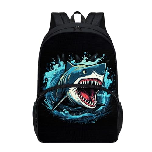 Dajingkj Haie Schulranzen Mädchen 17 Inch Groß Niedlich Daypack Grundschule Jungen Schultasche für Kinder Ranzen für Schule und Reise von Dajingkj