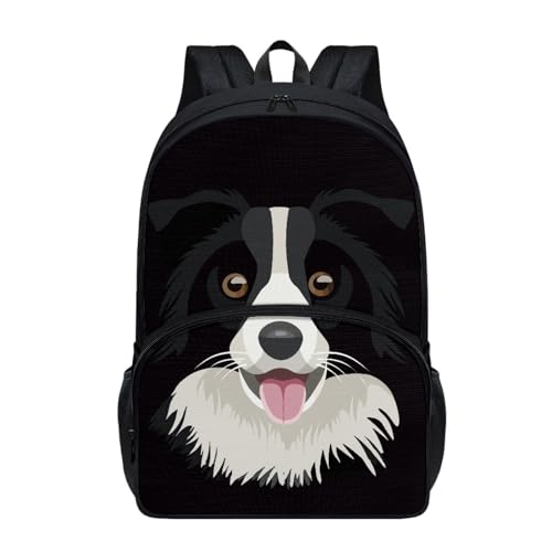 Dajingkj Schultasche Jungen Mädchen ab 1. klasse Schulrucksack Niedliches Hundegesicht Schulranzen für Grundschule Mittelschule Rucksack Büchertasche von Dajingkj