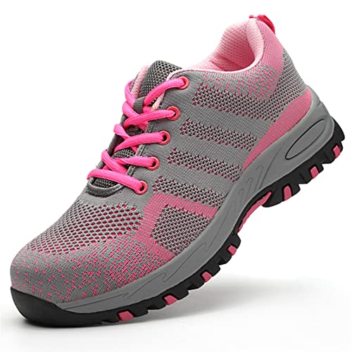 Dajingkj Sicherheitsschuhe Damen Arbeitsschuhe Damen Leicht Mode Sportschuhe Safety Shoes for Women Work Atmungsaktiv Stahlkappenschuhe von Dajingkj