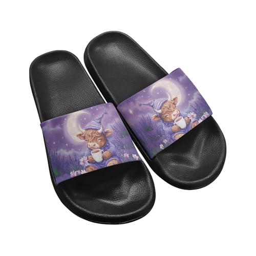 Dajingkj Slide Sandalen Damen Herren Wasserbeständig Flip Flops Gummi Sommer Reise Hausschuhe Weiche Sohle Offene Zehe Flache Sandalen Geschenk von Dajingkj
