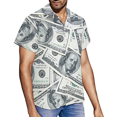 Dajingkj Sommer Hawaiihemd für Herren Jungen Lustige Kurzarm Hemden Casual Button Down Aloha Strand Shirts mit Taschen, Lustig, L von Dajingkj