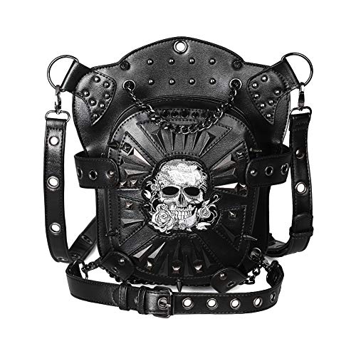 Dajingkj Steampunk Totenkopf Hüfttasche Motorrad Beintasche Messenger Bag Gothic Reisetasche Bein Hüftholster Geldbörse für Damen Herren, Black031, Einheitsgröße, Modisch von Dajingkj