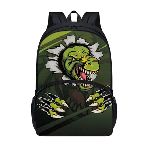 Dajingkj Wilder Dinosaurier Schulrucksack Teenager Mädchen Jungen Gänseblümchen Schulranzen für Grundschule Mittelschule Rucksack ab 1. Klasse für Schule und Reise von Dajingkj