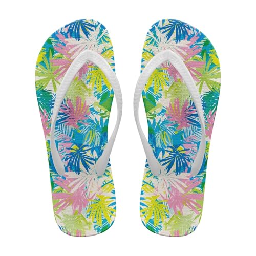 Dajingkj Zehentrenner Damen Kunst Malerei Flip Flops Badelatschen Casual Bad Sandalen Sommer Strand Hausschuhe von Dajingkj