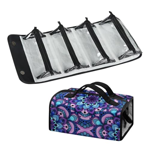 Große Hängende Reise-Kulturtasche für Damen Make-up-Kosmetiktasche 4-in-1 Make-up-Aufbewahrungsorganizer mit 4 Abnehmbaren herausnehmbaren Reißverschluss-Taschen aus transparentem PVC von Dajingkj