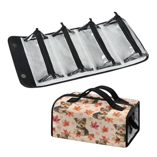 Reise-Make-up-Organizer-Tasche Faltbare Kulturbeutel mit Abnehmbaren Beuteln Damen Große Kapazität 4 in 1 Aufbewahrungstasche für Kosmetika zum Aufrollen mit Griff für Frauen von Dajingkj