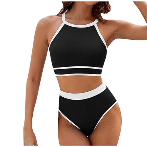 Badeanzug Push Up Damen Bikini Shapewear Bauchweg Bikinioberteil Triangel Schwimmshorts Sport Badebekleidung Set Zweiteilig Bademode Geschlossener Rücken Badeanzüge Schwimmanzug von Dajowake