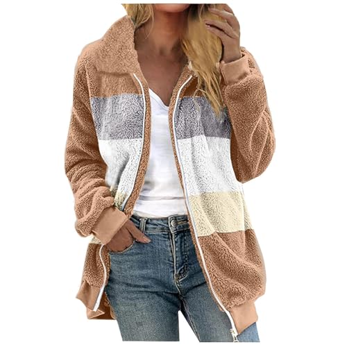 Dajowake Fleecejacke Damen Teddy Jacke Doppelseitiges Plüschjacke Locker Outdoorjacke mit Reißverschluss Langarm Sweatjacke Warm Bequeme Übergangsjacke Einfarbig Mantel Taschen Mantel Dajowake Fleecejacke Damen Teddy Jacke Doppelseitiges Plüschjacke Locker Outdoorjacke mit Reißverschluss Langarm Sweatjacke Warm Bequeme Übergangsjacke Einfarbig Mantel Taschen Mantel von Dajowake