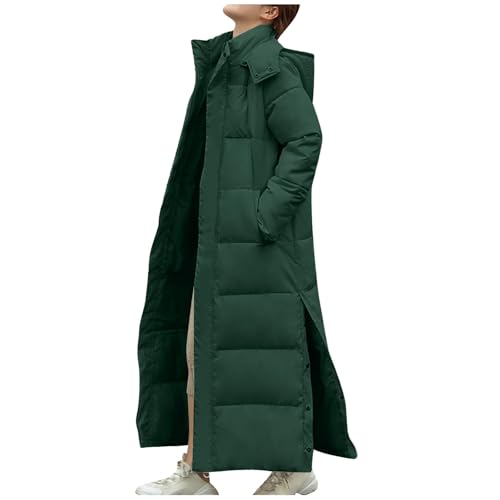 Daunenjacke Damen Warme Daunenmantel Elegant Verdickt Steppjacke mit Kapuze Puffer Winterjacke Weiche Elegant Wintermantel Lang Outdoor Mantel Leichte Casual Kuschelig Steppmantel von Dajowake