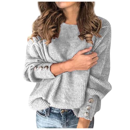 Pullover Damen Sweater Einfarbig Loose Strickpullover Autumns Winter Übergangsjacke Ohne Kapuze Rollkragenshirt Pullunder Langarm Oversize Pulli mit Knöpfe Soft Warm Sweatjacke Streetwear Pullover Damen Sweater Einfarbig Loose Strickpullover Autumns Winter Übergangsjacke Ohne Kapuze Rollkragenshirt Pullunder Langarm Oversize Pulli mit Knöpfe Soft Warm Sweatjacke Streetwear von Dajowake