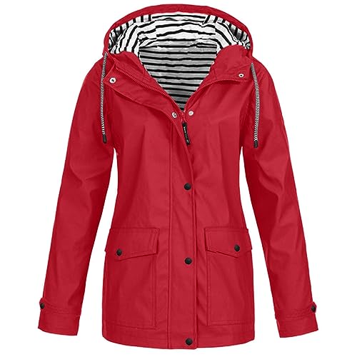 Regenjacke Damen Jacken Wasserdicht Regenmantel Winddichter Atmungsaktiv Regenparka Mütze Leichte Dünne Windbreaker Übergangsjacke Windjacke Trenchcoat Wandern Mountaineering Outdoorjacke Regenjacke Damen Jacken Wasserdicht Regenmantel Winddichter Atmungsaktiv Regenparka Mütze Leichte Dünne Windbreaker Übergangsjacke Windjacke Trenchcoat Wandern Mountaineering Outdoorjacke von Dajowake