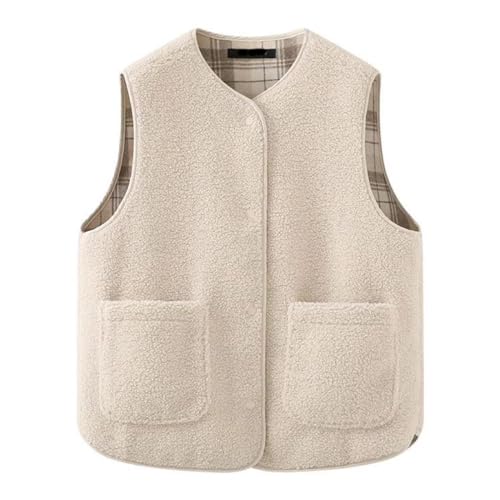 Teddy Fleece Weste Damen Fleeceweste Autumns Winter Laufweste Ärmellos Westen Warm Einfarbig Teddyweste Kurz Knöpfe Fellweste Trachtenweste Bequeme Damenweste Pelzjacke mit Taschen Teddy Fleece Weste Damen Fleeceweste Autumns Winter Laufweste Ärmellos Westen Warm Einfarbig Teddyweste Kurz Knöpfe Fellweste Trachtenweste Bequeme Damenweste Pelzjacke mit Taschen von Dajowake