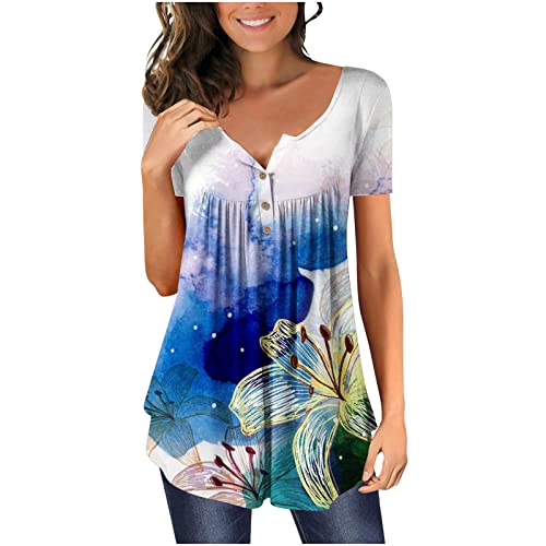 alle Angebote Tunika Damen Bluse Elegant V-Ausschnitt Tops Button Down Sommer T-Shirt Leicht Kurzarm Sportshirt Mode Druck Top Leicht Baumwolle Damenblusen alle Angebote Tunika Damen Bluse Elegant V-Ausschnitt Tops Button Down Sommer T-Shirt Leicht Kurzarm Sportshirt Mode Druck Top Leicht Baumwolle Damenblusen von Dajowake