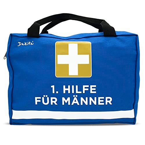 Dakita 1. Hilfe Tasche für Männer | Lustiges Geschenk für den Mann zum Geburtstag oder Vatertag | Witzige Geschenkverpackung für Männer (ohne Inhalt, Männer, blau) von Dakita