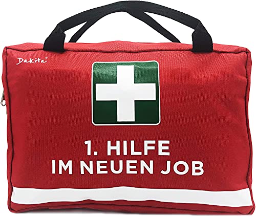 1. Hilfe Tasche zum Abschied von Kollegen - 28x18x8cm groß | Lustiges Geschenk zum Abschied von Kollegin zum Jobwechsel | Ideales Abschiedsgeschenk für Arbeitskollegen (Ohne Inhalt, rot - neuer Job) von Dakita