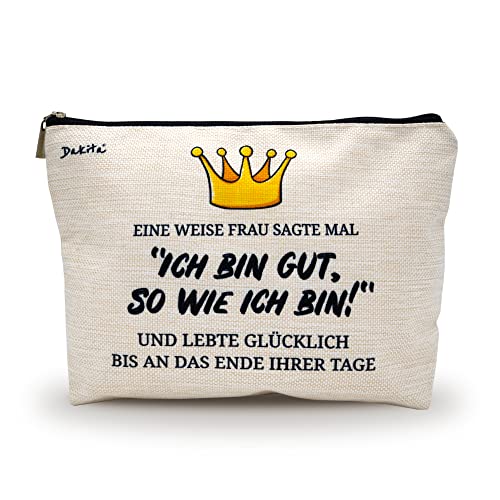 Kosmetiktasche Geschenk - 22x17x5cm groß | Individuelles Kulturbeutel Geschenk für Freundin oder Kollegin | Kleinigkeit als Mutmacher für Frauen (ohne Inhalt, Ich Bin gut) von Dakita