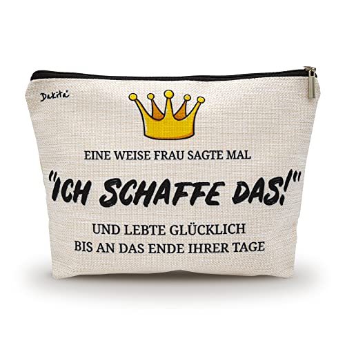 Kosmetiktasche Geschenk - 22x17x5cm groß | Individuelles Kulturbeutel Geschenk für Freundin oder Kollegin | Kleinigkeit als Mutmacher für Frauen (ohne Inhalt, Ich schaffe das) von Dakita