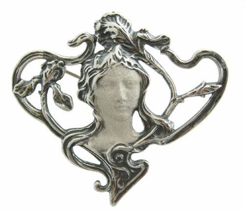 Anhaenger Brosche Antlitz im Stil Mucha 925 Silber von Dakota House