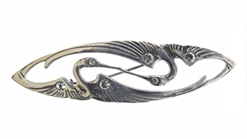 Brosche Kraniche 925 Silber klassisch Jugendstil von Dakota House
