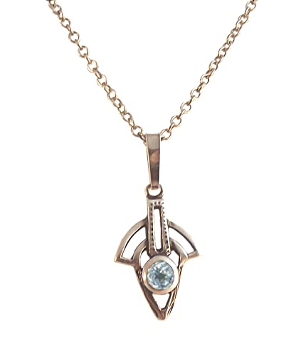 Dakota House Halskette 925 Silber mit Aquamarin im Jugendstil von Dakota House