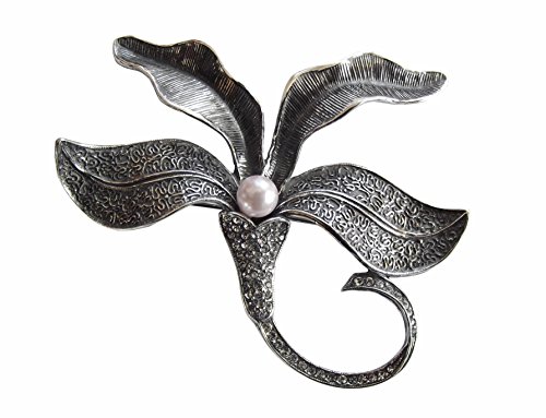 Damen Brosche 925 Sterlingsilber Jugendstil Orchideenblüte von Dakota House