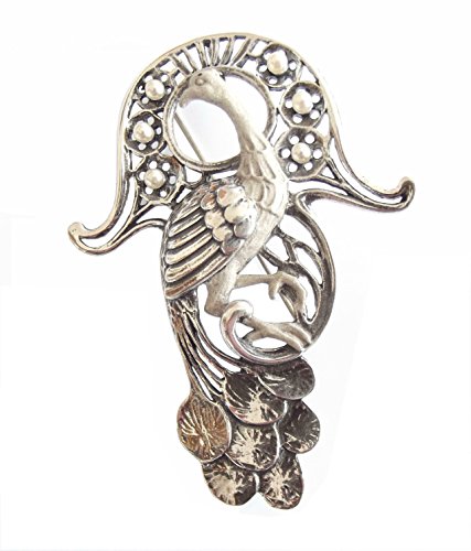 Damen Brosche Pfau 925 Silber Jugendstil Museumsqualität von Dakota House