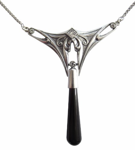 Damen Halskette 925 Sterlingsilber Onyx Jugendstil von Dakota House
