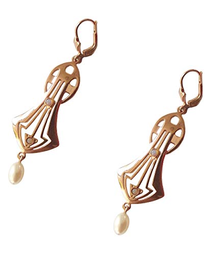 Ohrringe Damen 925 Silber vergoldet Opale Perlen Jugendstil von Dakota House