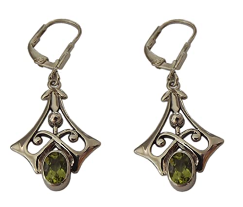 Zeitlose Ohrhänger 925 Silber mit strahlendem Peridot von Dakota House