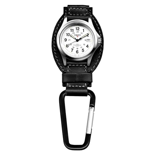 Dakota Leder Field Clip, Ansteckuhr, leicht und elegant für Männer und Frauen, geeignet zum Angeln, Golf und mehr, Karabineruhr Dakota Leder Field Clip, Ansteckuhr, leicht und elegant für Männer und Frauen, geeignet zum Angeln, Golf und mehr, Karabineruhr von Dakota