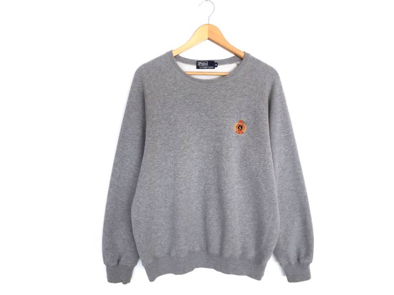 Polo Ralph Lauren Small Pony Spellout Stickerei Pullover Sweatshirt Vintage Rl von DakotaVintageStore