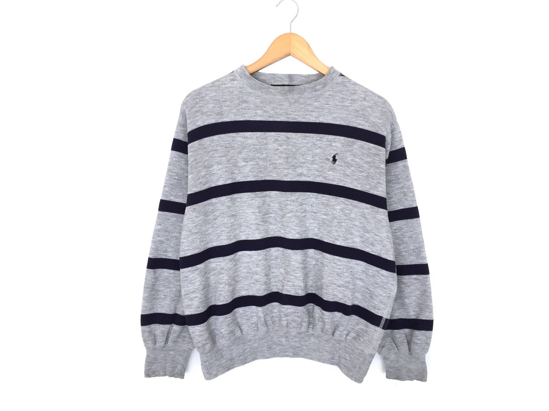 Polo Ralph Lauren Small Pony Stickerei Pullover Sweatshirt Gestreiftes Rl von DakotaVintageStore