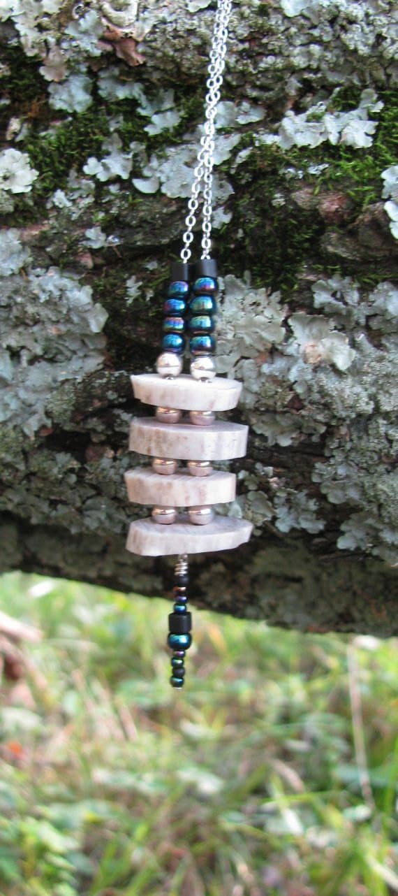 Geweih Regen Kette Sterling Silber Perlen Halskette von DalaHorse