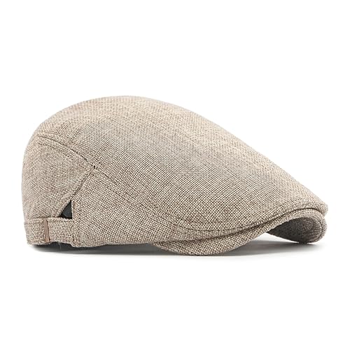 Dalababa Schiebermütze Barret Cap, Baskenmütze Herren Einstellbar Gatsby Newsboy Cap Fischgräten Tweed Retro Schirmmütze Damen, Golf Cabbie Flatcap Fahren Jagd Hut, 55-60 cm von Dalababa